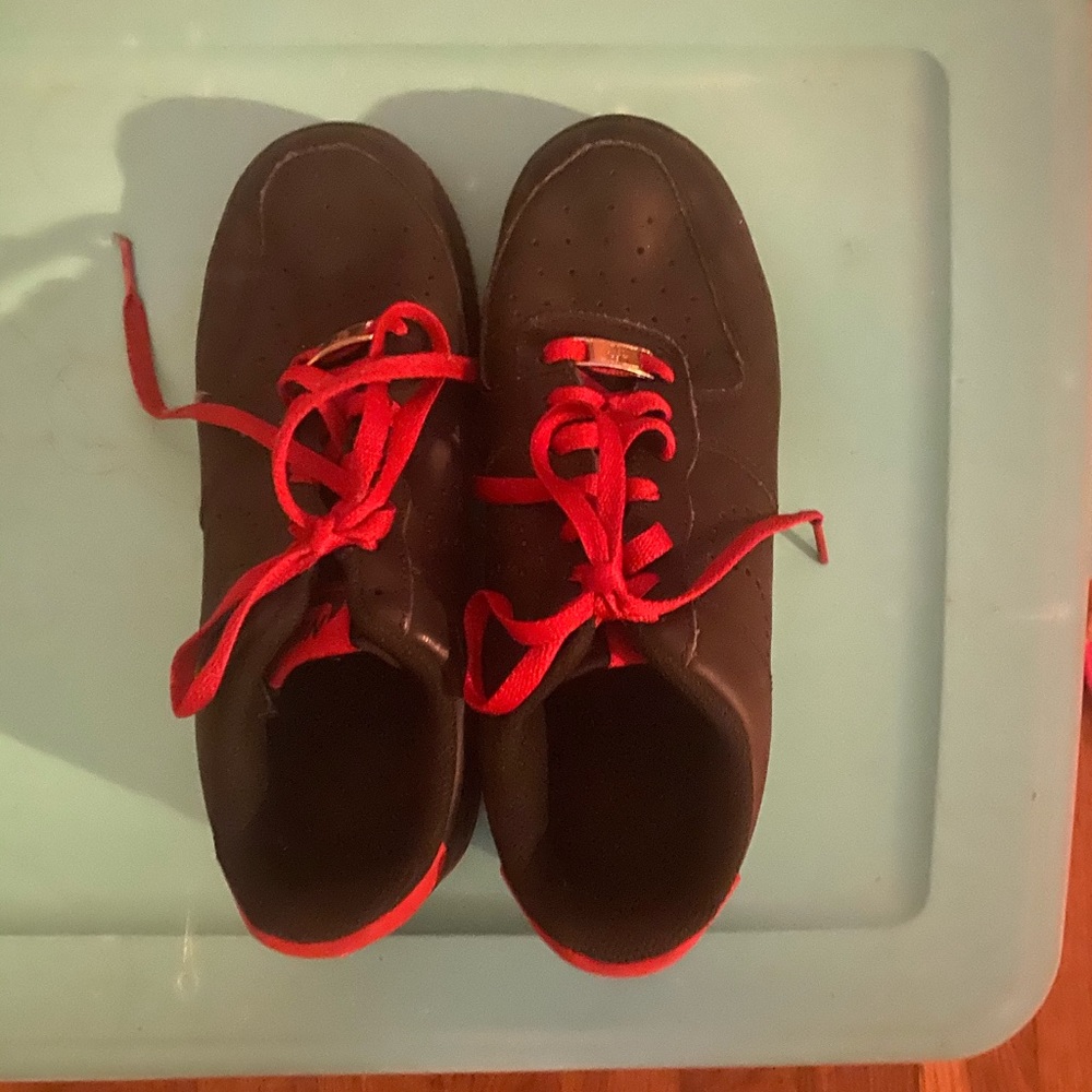 Black and red Air Force ones